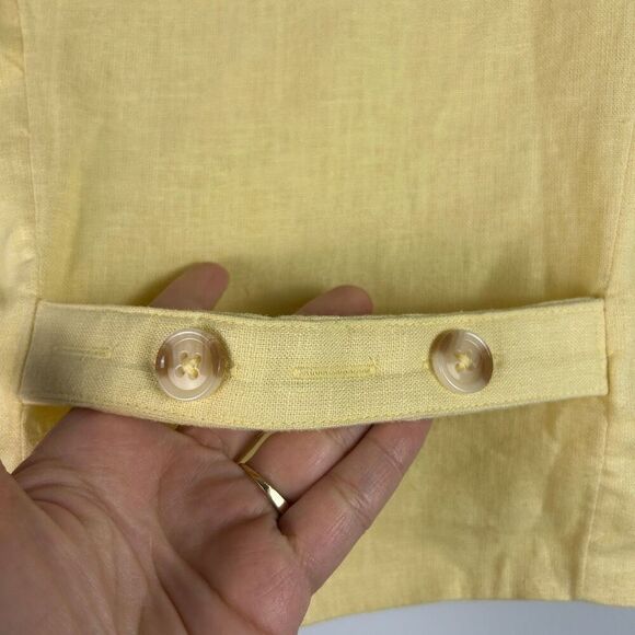 A&F Mara Linen Blend Cropped Vest - Butter Yellow Size M - Picture 5 of 6
